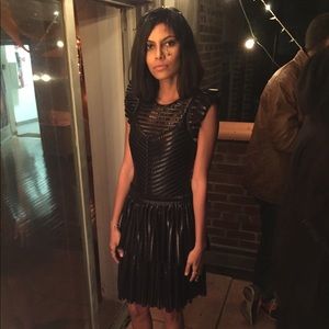 structured maje black dress